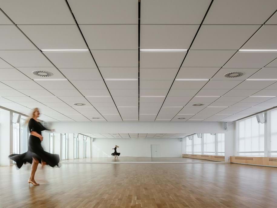 Acoustic ceiling in large dance hall