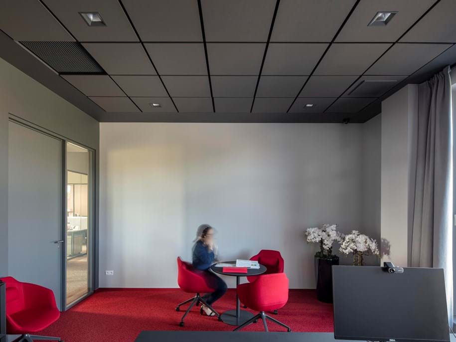 Acoustic ceiling in office room